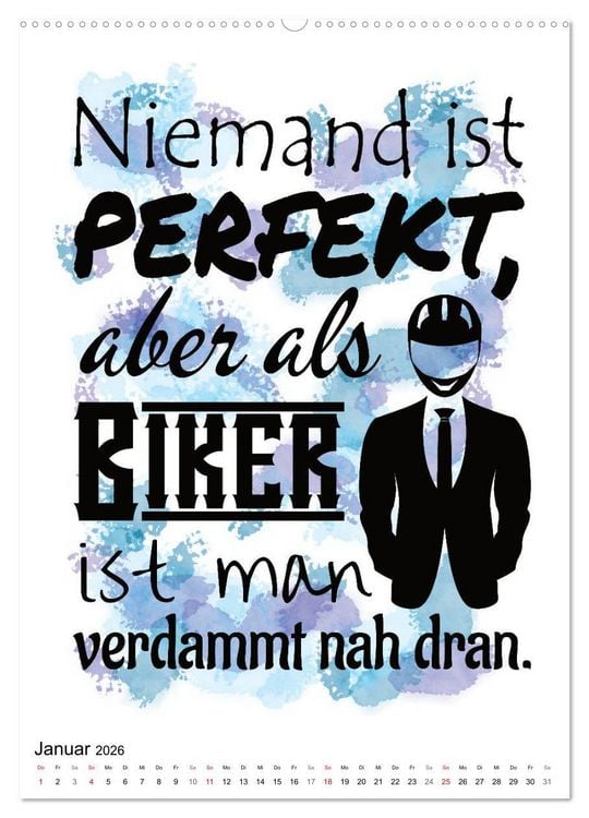 Produktbild: Biker-Spr&uuml;che (Wandkalender 2026 DIN A2 hoch), CALVENDO Monatskalender