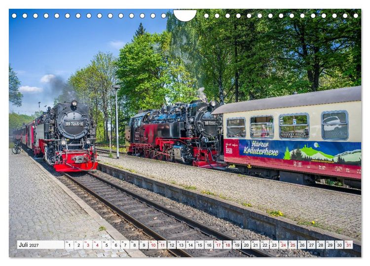 Produktbild: Dampflokomotiven im Harz - Eine Reise in die goldene &Auml;ra der Eisenbahn (Wandkalender 2027 DIN A4 quer), CALVENDO Monatskalender