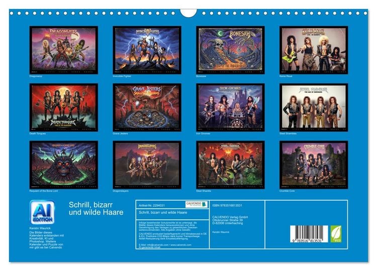 Produktbild: Schrill, bizarr und wilde Haare (Wandkalender 2027 DIN A3 quer), CALVENDO Monatskalender