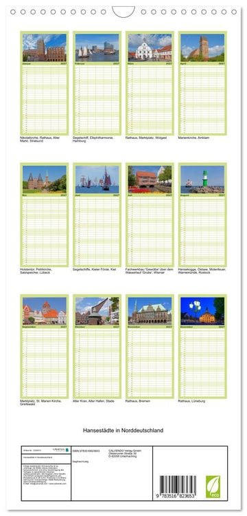 Produktbild: Familienplaner 2027 - Hansest&auml;dte in Norddeutschland mit 5 Spalten (Wandkalender, 21 x 45 cm) CALVENDO