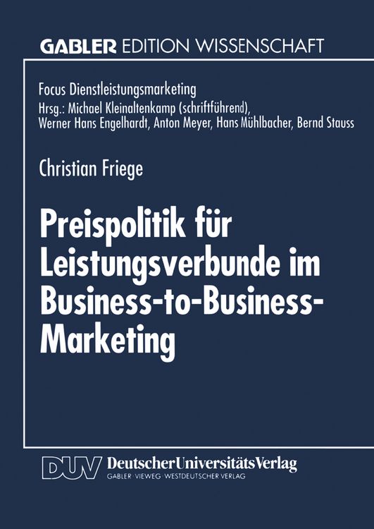 Produktbild: Preispolitik f&uuml;r Leistungsverbunde im Business-to-Business-Marketing