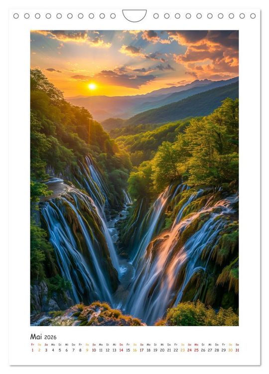 Produktbild: Die Harmonie der Elemente - Die verborgenen Geheimnisse der Wasserf&auml;lle (Wandkalender 2026 DIN A4 hoch), CALVENDO Monatskalender