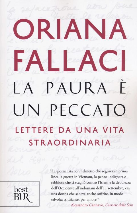 Produktbild: La paura &egrave; un peccato. Lettere da una vita straordinaria