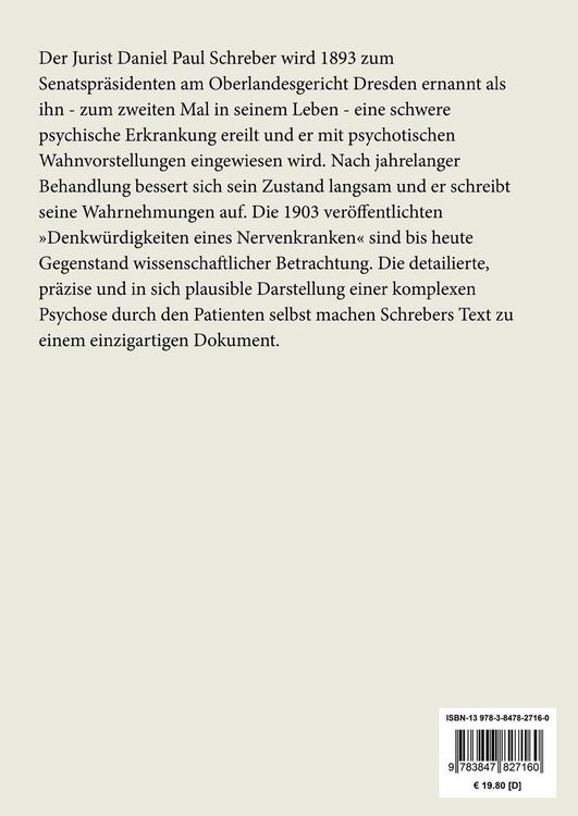 Produktbild: Denkw&uuml;rdigkeiten eines Nervenkranken (Gro&szlig;druck)