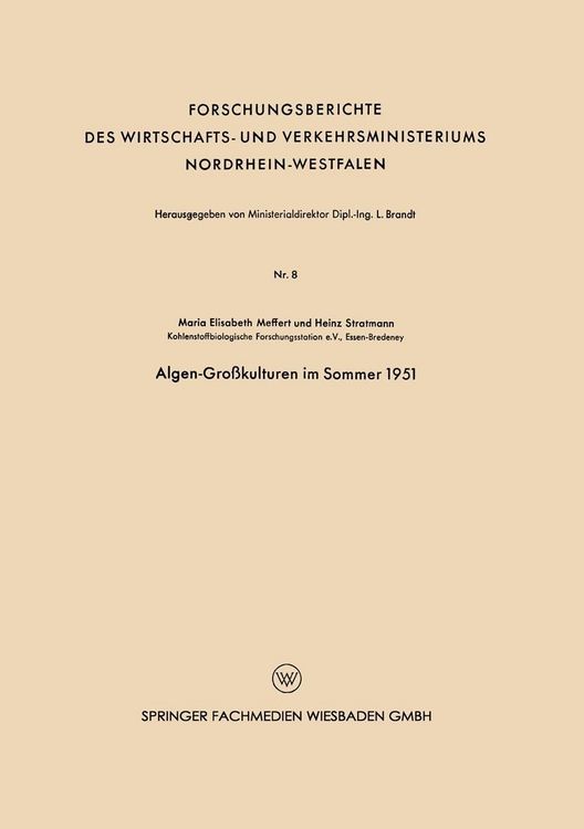 Produktbild: Algen-Gro&szlig;kulturen im Sommer 1951