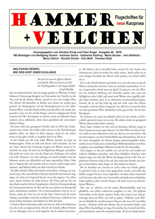 Produktbild: Hammer + Veilchen Nr. 20