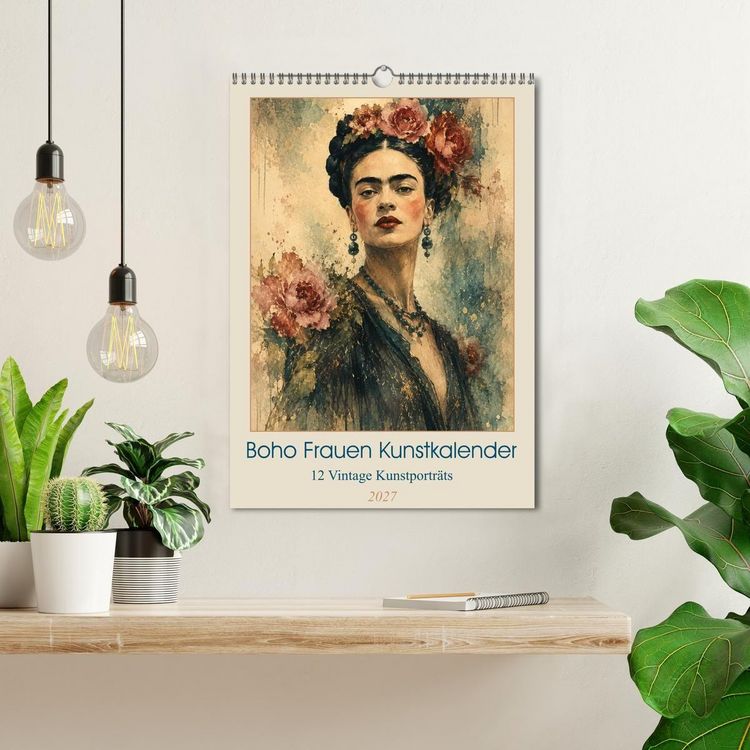Produktbild: Boho Frauen Kunstkalender - 12 Vintage Kunstportr&auml;ts (Wandkalender 2027 DIN A3 hoch), CALVENDO Monatskalender