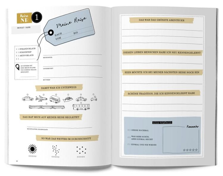 Produktbild: GuideMe Reisetagebuch Travel Memories „Meine Reisen“