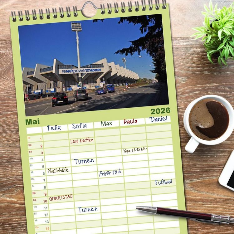Produktbild: Familienplaner 2026 - Bochum mit 5 Spalten (Wandkalender, 21 x 45 cm) CALVENDO