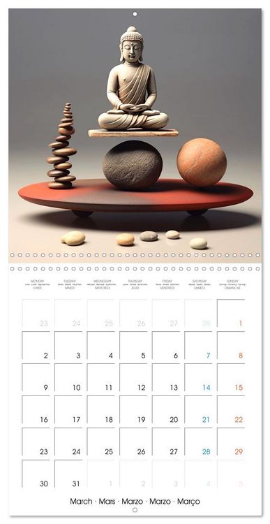 Produktbild: Instant paisible (Calendrier mural carr&eacute; 2026 30x30 cm) Calendrier double avec une page pour vos prises de notes