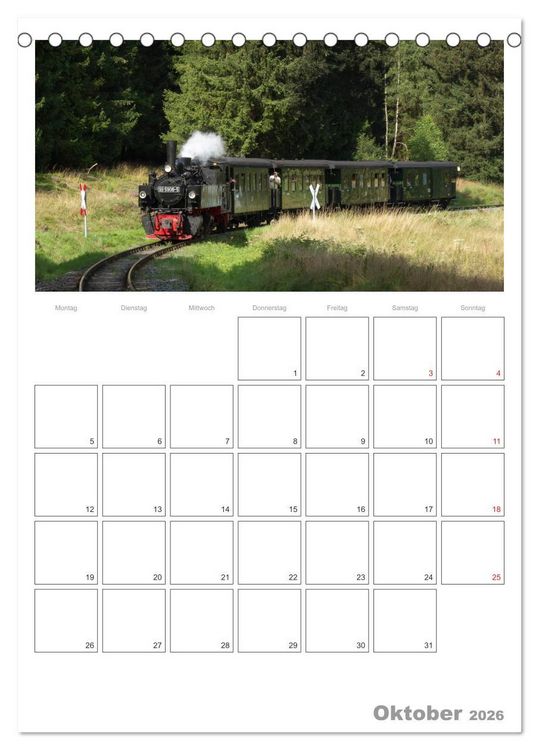 Produktbild: Mit Dampf durch den Harz (Tischkalender 2026 DIN A5 hoch), CALVENDO Monatskalender