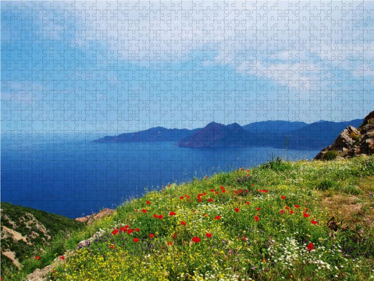 Produktbild: CALVENDO Puzzle Fr&uuml;hling im Golf von Porto - Korsika | 1000 Teile Lege-Gr&ouml;&szlig;e 64x48cm Foto-Puzzle f&uuml;r gl&uuml;ckliche Stunden