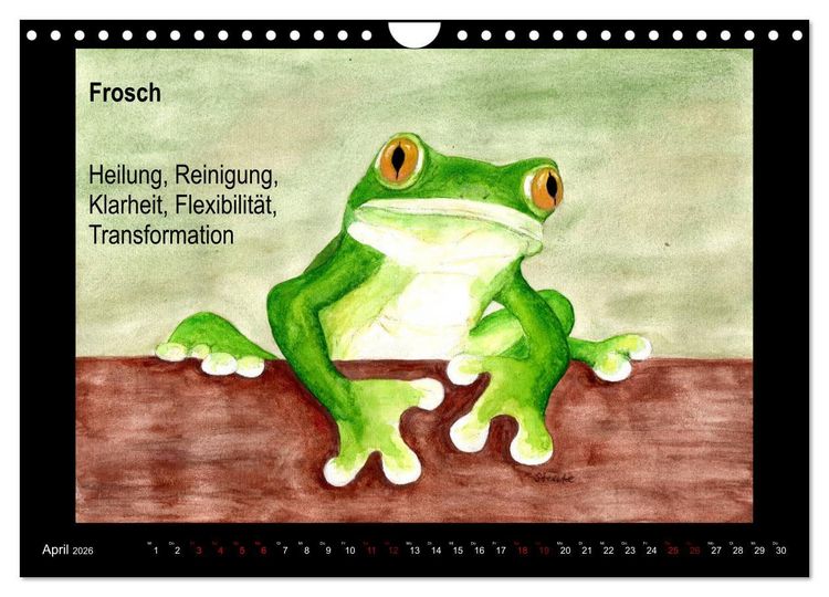 Produktbild: Krafttiere in Aquarell (Wandkalender 2026 DIN A4 quer), CALVENDO Monatskalender