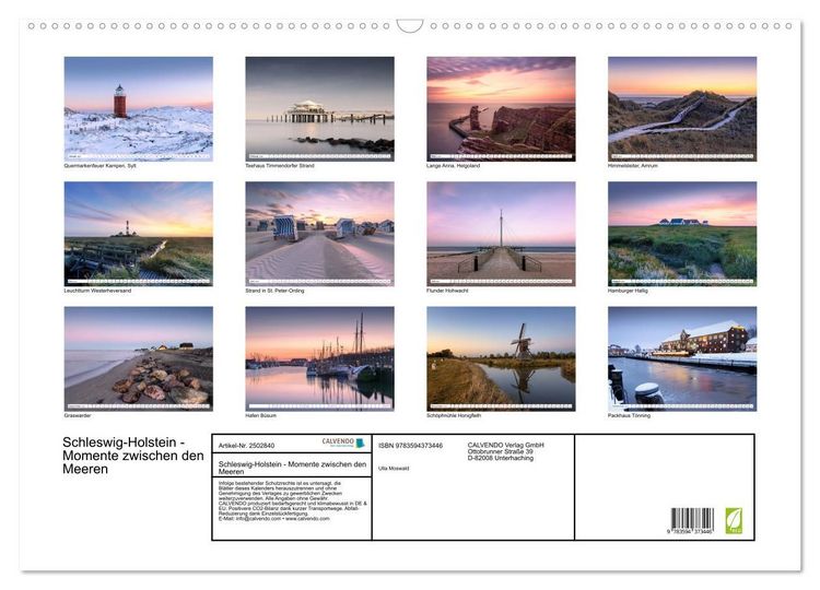 Produktbild: Schleswig-Holstein - Momente zwischen den Meeren (Wandkalender 2027 DIN A2 quer), CALVENDO Monatskalender