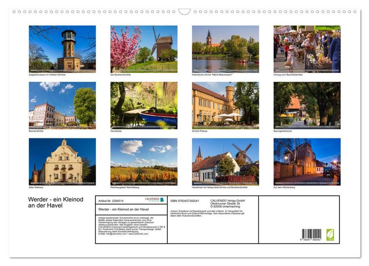 Produktbild: Werder - ein Kleinod an der Havel (Wandkalender 2026 DIN A2 quer), CALVENDO Monatskalender