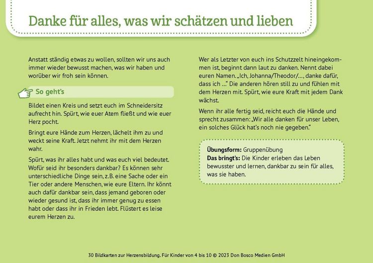 Produktbild: 30 Bildkarten zur Herzensbildung