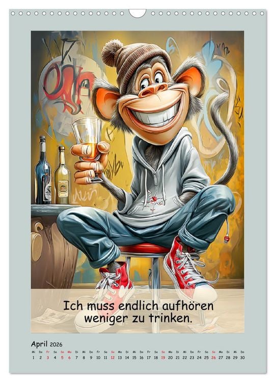 Produktbild: Affengeil. Humor aus dem Gro&szlig;stadtdschungel (Wandkalender 2026 DIN A3 hoch), CALVENDO Monatskalender