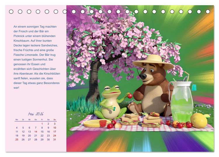 Produktbild: Der Frosch und der B&auml;r - Ein Jahr voller Abenteuer (Tischkalender 2026 DIN A5 quer), CALVENDO Monatskalender