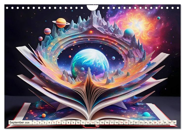 Produktbild: Fantasy-B&uuml;cher Sch&ouml;nheit des Universums (Wandkalender 2026 DIN A4 quer), CALVENDO Monatskalender