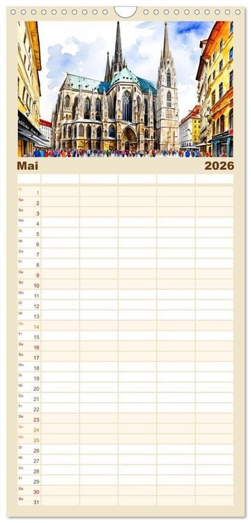 Produktbild: Familienplaner 2026 - &Ouml;sterreich - Idylle in den Alpen mit 5 Spalten (Wandkalender, 21 x 45 cm) CALVENDO