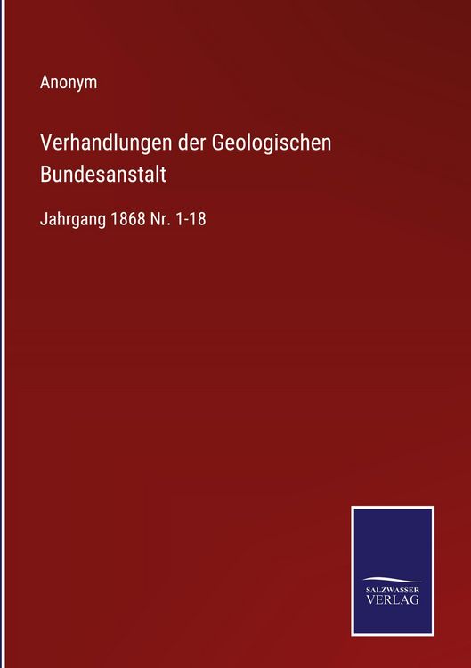 Produktbild: Verhandlungen der Geologischen Bundesanstalt