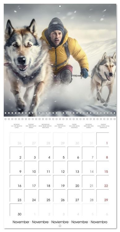 Produktbild: Des huskies adorables (Calendrier mural carr&eacute; 2026 30x30 cm) Calendrier double avec une page pour vos prises de notes