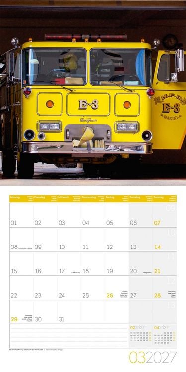 Produktbild: Feuerwehr Kalender 2027 - 30x30 - Art12