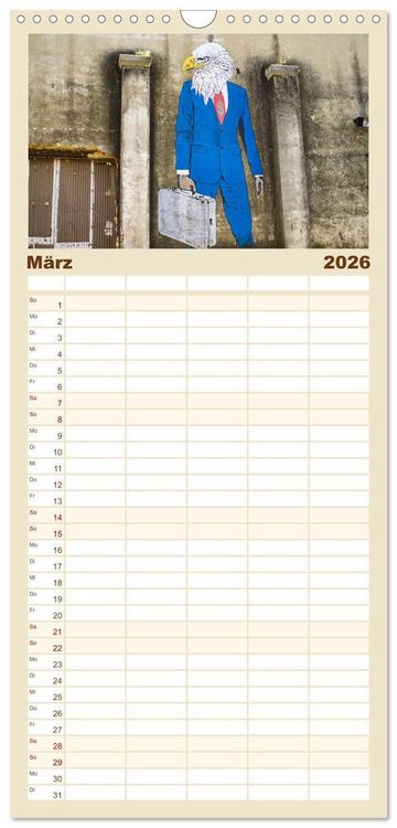 Produktbild: Familienplaner 2026 - Graffiti: Die Kunst der Stra&szlig;e mit 5 Spalten (Wandkalender, 21 x 45 cm) CALVENDO
