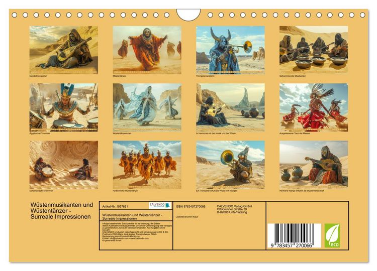 Produktbild: W&uuml;stenmusikanten und W&uuml;stent&auml;nzer - Surreale Impressionen (Wandkalender 2026 DIN A4 quer), CALVENDO Monatskalender