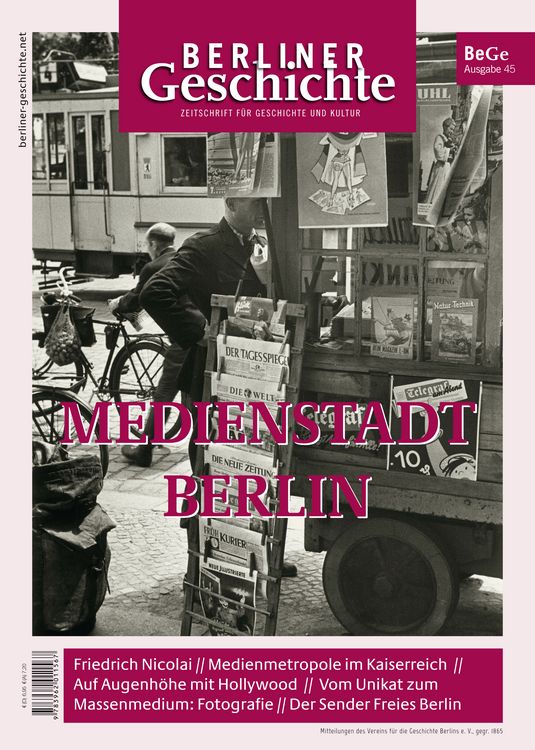 Produktbild: Berliner Geschichte - Zeitschrift f&uuml;r Geschichte und Kultur