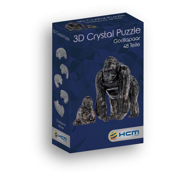Produktbild: 3D Crystal Puzzle - Gorillapaar - 48 Teile