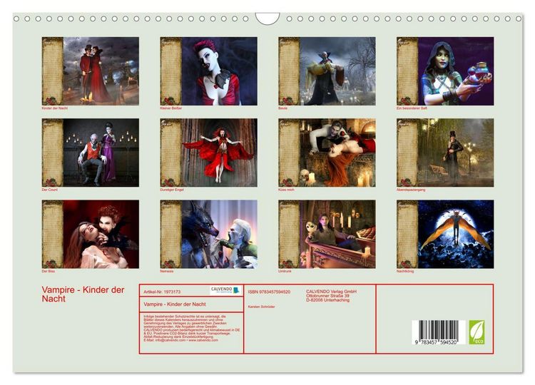 Produktbild: Vampire - Kinder der Nacht (Wandkalender 2026 DIN A3 quer), CALVENDO Monatskalender