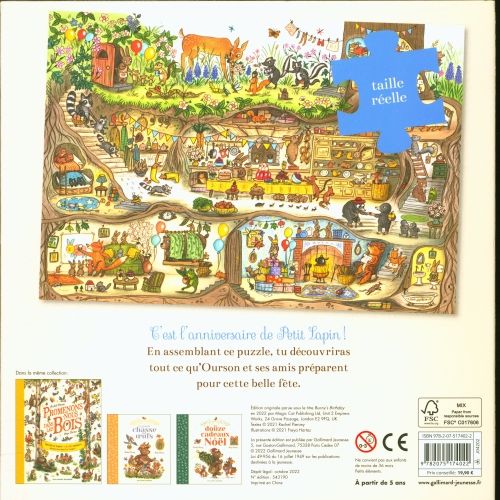 Produktbild: L'anniversaire de Petit Lapin : puzzle de 100 pi&egrave;ces