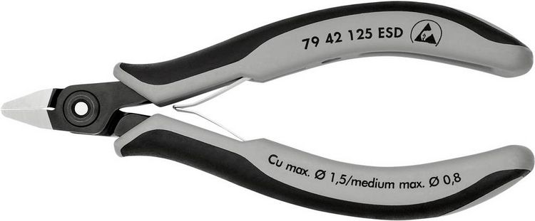 Produktbild: Knipex 79 42 125 ESD ESD Seitenschneider ohne Facette 125mm