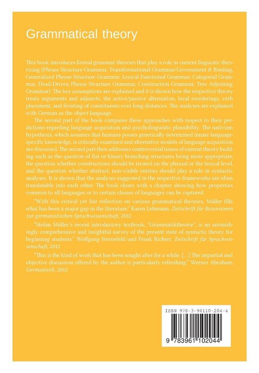 Produktbild: Grammatical theory / volume 2