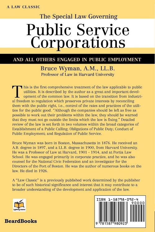 Produktbild: The Special Law Governing Public Service Corporations, Volume 2