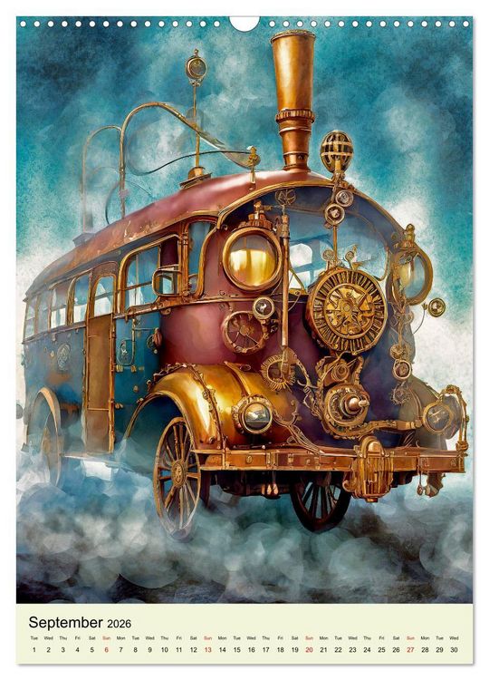 Produktbild: Retro Rides with Steam and Steel (Wall Calendar 2026 DIN A3 portrait), CALVENDO 12 Month Wall Calendar