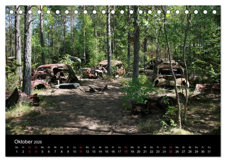 Produktbild: Schrottautos im Kyrk&ouml; Mosse (Tischkalender 2026 DIN A5 quer), CALVENDO Monatskalender