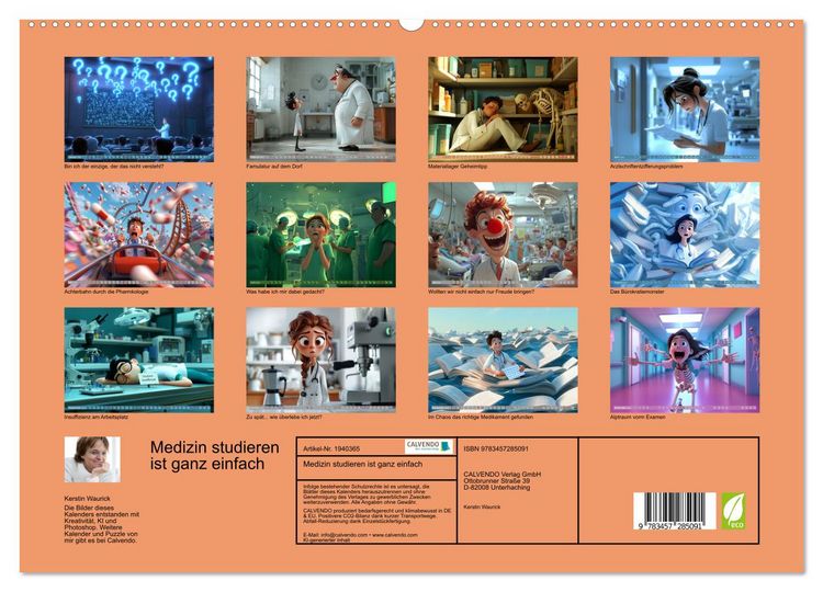 Produktbild: Medizin studieren ist ganz einfach (hochwertiger Premium Wandkalender 2026 DIN A2 quer), Kunstdruck in Hochglanz