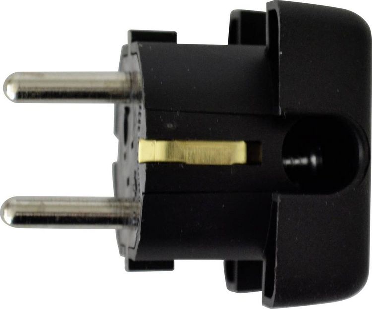 Produktbild: N & L 17839 Schutzkontakt-Flachstecker Kunststoff 230V Schwarz