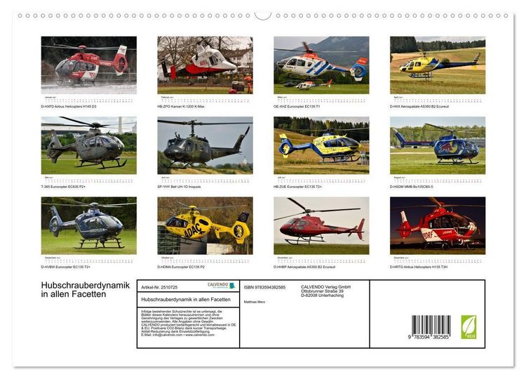 Produktbild: Hubschrauberdynamik in allen Facetten (hochwertiger Premium Wandkalender 2027 DIN A2 quer), Kunstdruck in Hochglanz