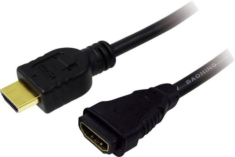 Produktbild: LogiLink HDMI Verl&auml;ngerungskabel HDMI-A Stecker, HDMI-A Buchse 2.00 m Schwarz CH0056 4K UHD HDMI-Kabel