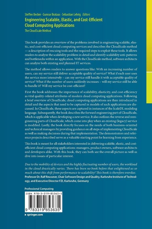 Produktbild: Engineering Scalable, Elastic, and Cost-Efficient Cloud Computing Applications