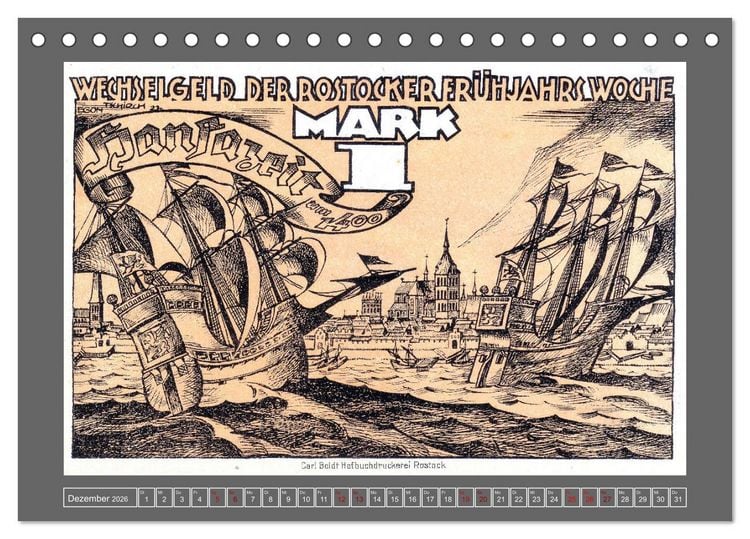 Produktbild: Gru&szlig; aus Rostock (Tischkalender 2026 DIN A5 quer), CALVENDO Monatskalender