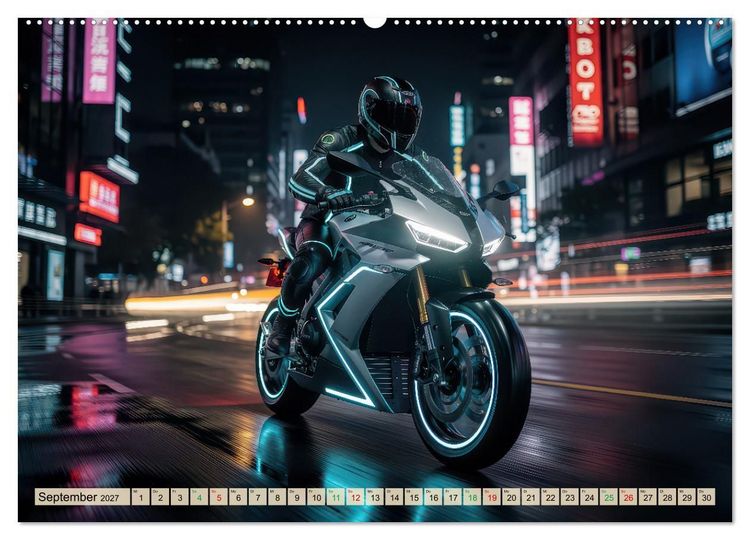 Produktbild: E-Motorrad-Biker (Wandkalender 2027 DIN A2 quer), CALVENDO Monatskalender