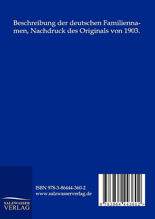 Produktbild: Die Deutschen Familiennamen