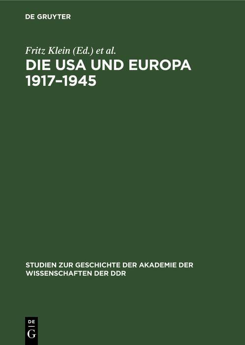 Produktbild: Die USA und Europa 1917-1945
