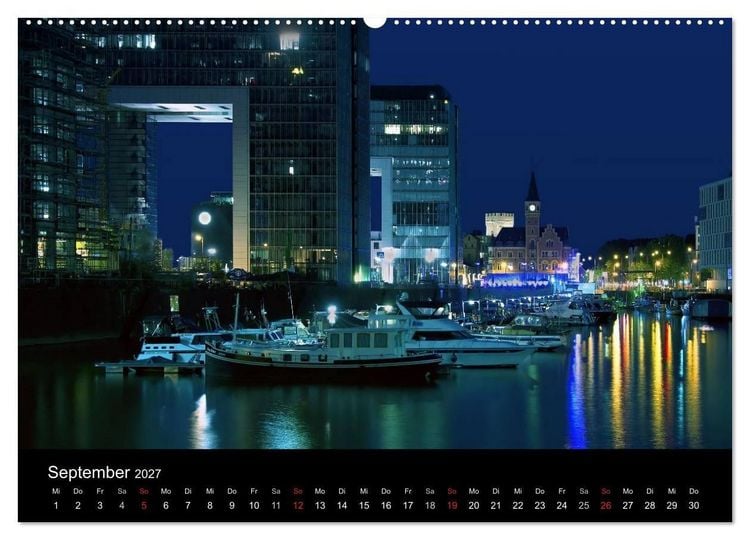 Produktbild: K&ouml;ln bei Nacht (hochwertiger Premium Wandkalender 2027 DIN A2 quer), Kunstdruck in Hochglanz