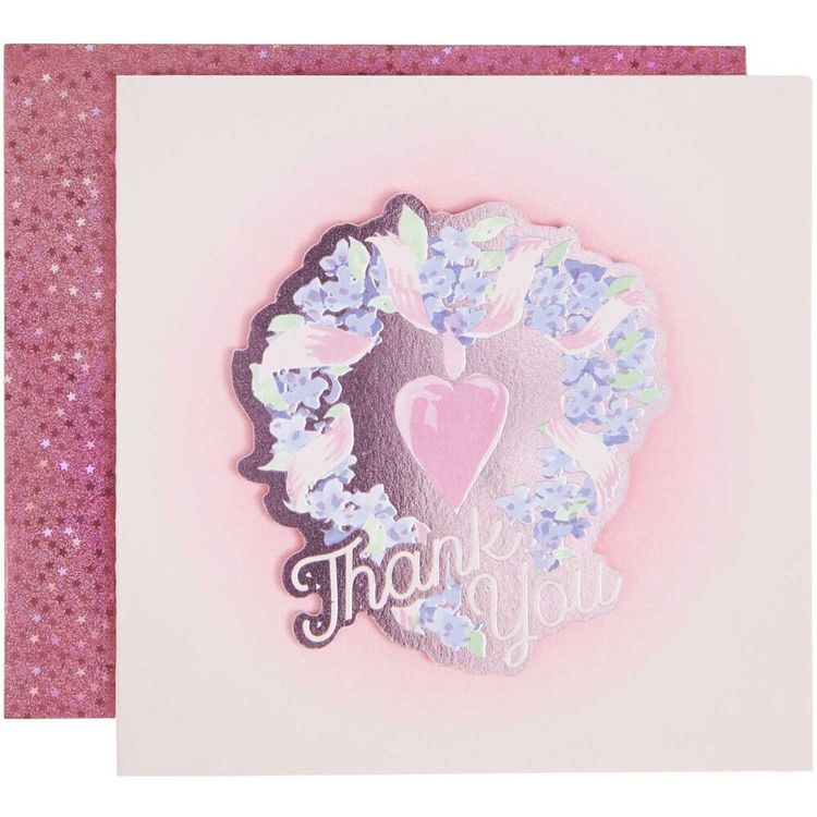 Produktbild: 3D-Gru&szlig;karte La Vie en Rose, Thank You, 14 x 14