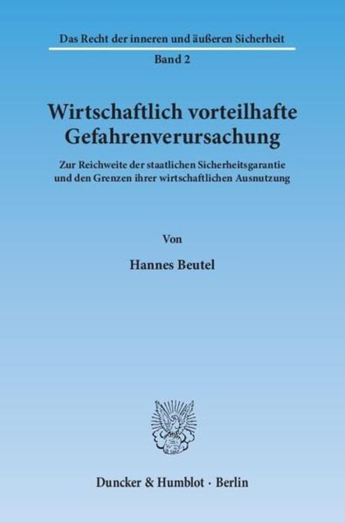 Produktbild: Wirtschaftlich vorteilhafte Gefahrenverursachung.